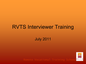RVTS Interviewer Training - Remote Vocational Training Scheme