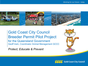 GCCC Breeder Permit pilot project for the QLD Governement