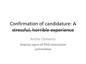 Confirmation of candidature: A stressful, horrible experience