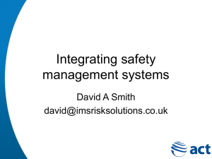 15 May 2014 Integrating management systems
