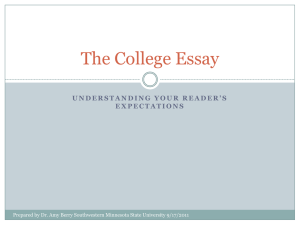 The College Essay - Southwest Minnesota State University