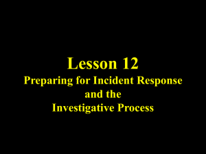 Lsn 12: Preparing for Incident Response