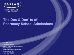 The Dos & Don`ts of Pharm School Admissions