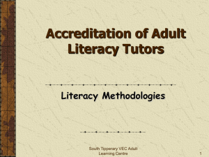 Accreditation of Adult Literacy Tutors