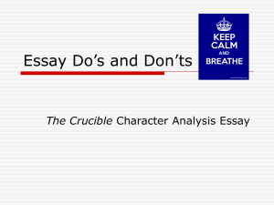 Essay Dos and Don`ts