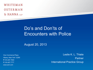 Do`s and Don`ts of Encounters with Police