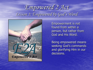 Empowered by God`s Word Providing the Foundation