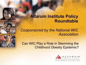Can WIC Play a Role in Stemming the Childhood
