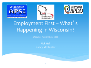 Employment First – What`s Happening in Wisconsin?