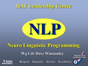 Wg Cdr Dave Winstanley RAF Leadership Centre Neuro Linguistic