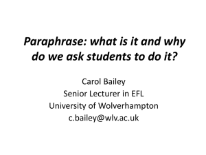 Paraphrase: what is it and why do we ask students to do it?