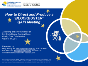 QAPI Meeting - South Dakota Foundation for Medical Care