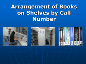Arrangement of Books on Shelves by Call Number