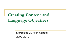 Creating Content and Language Objective