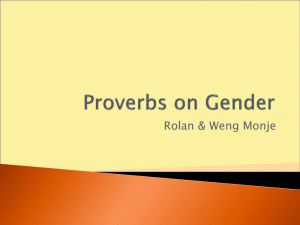 Proverbs on Gender - Add To Your Learning