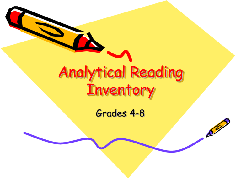 Analytical Reading Inventory