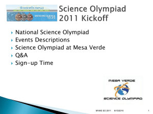 here. - Mesa Verde Science Olympiad