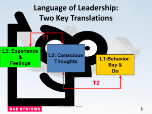 Language of Leadership: Two Key Translations