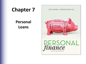 Chapter 7 Personal Loans