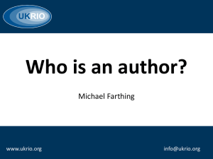 Who is an Author? - University of Sheffield