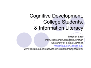 Cognitive Development, College Students, & Information Literacy