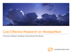 Cost Effective Research on WestlawNext