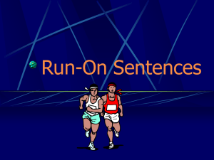 Run-On Sentences 4th grade