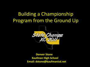 Building A Championship Program From The Ground Up By
