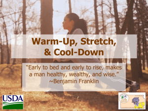 Warm-Up, Stretch and Cool-Down PowerPoint