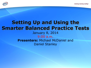 Setting Up and Using the Smarter Balanced Practice Tests Webcast
