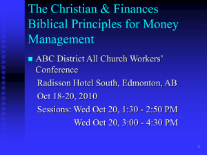 The Christian & Finances Biblical Principles for Money Management