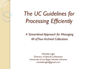Michelle Light, "The UC Guidelines for Processing Efficiently: A