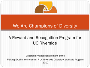 We are Champions of Diversity - Presentation