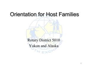 PowerPoint Presentation - Training - Rotary Youth Exchange District