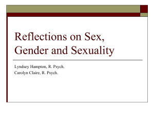 Reflections on Sex, Gender and Sexuality