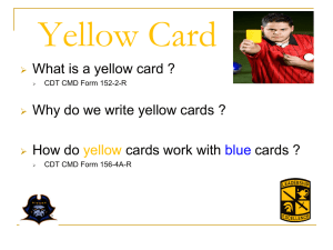 Yellow Cards - ETSU Army ROTC