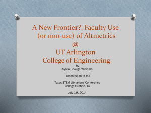 Faculty Use of Altmetrics @ UT College of Engineering