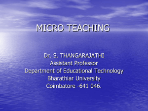 MICRO TEACHING - Academic Staff College