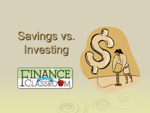 Savings vs Investments PPT