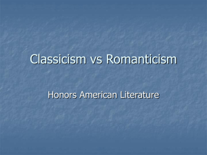 Classicism vs Romanticism
