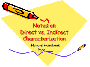 Notes on Direct vs. Indirect Characterization