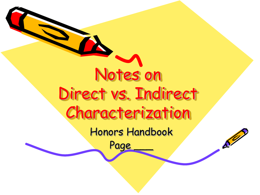 what is the meaning of indirect characterization