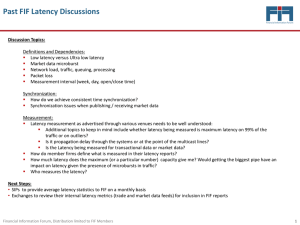 Past FIF Latency Discussions - Financial Information Forum
