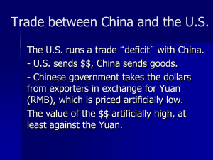 Trade between China and the U.S.