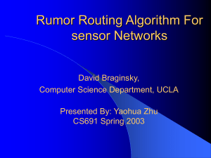 Rumor Routing Algorithm For sensor Networks