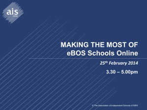 2014 eBOS Entries Webinar - Association of Independent Schools of