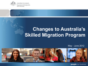 Changes to Australia`s Skilled Migration Program