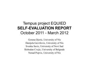 Tempus project EQUIED SELF-EVALUATION REPORT October 2011