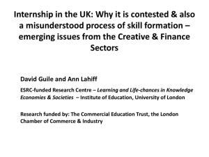 Professor David Guile and Ann Lahiff: Internship in the