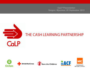CaLP Presentation Yangon, Myanmar, 05 September 2013